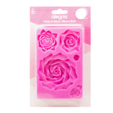 MOLDE DE SILICON PARA FONDANT 5 ROSAS