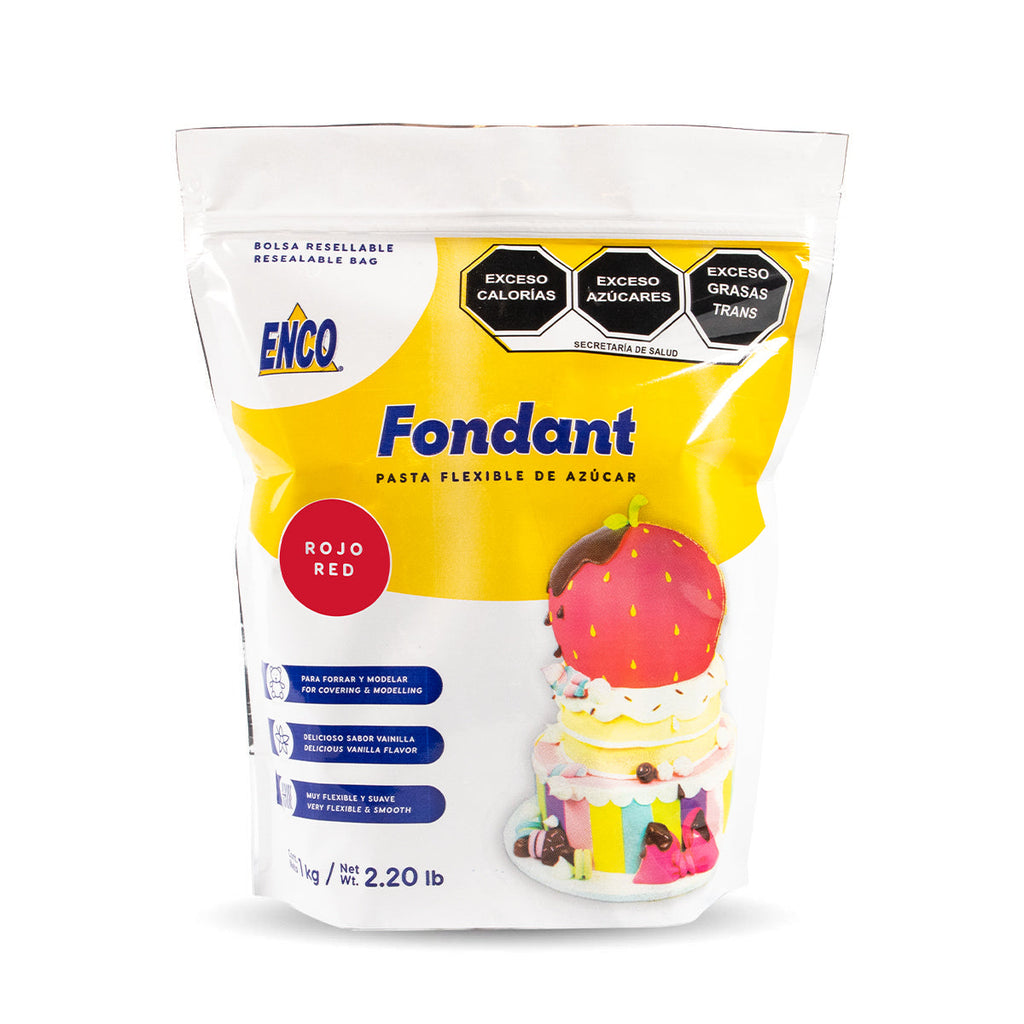 ENCO FONDANT NATURAL ROJO 1KG